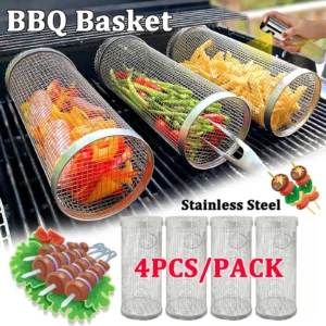 Barbecue Grill  Rolling Grill Basket