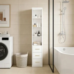 15.75x 85.04inch White Side Storage Cabinet