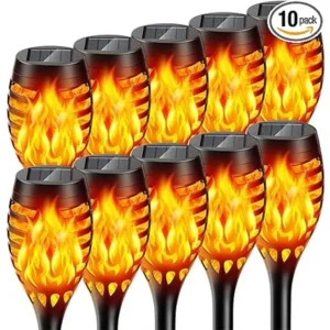 10Pcs Solar Flame Torch Lights