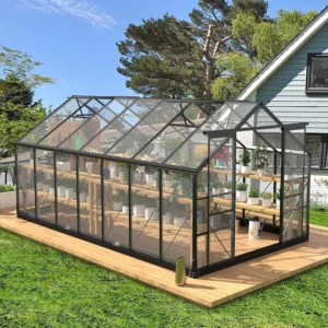 8x14.2 FT Polycarbonate Vented Greenhouse