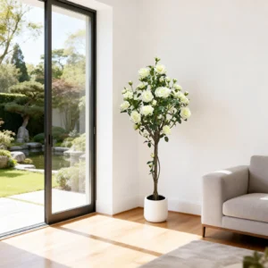 150cm Artificial White Rose Tree