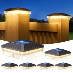 6 Pack Solar Post Cap Lights